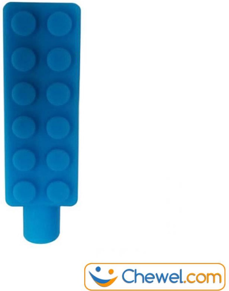 Potlood kauwdop / bijtdop bouwblokje | Diverse kleuren - Blauw